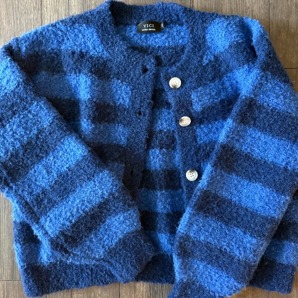 VICI Boucle Striped Cardigan